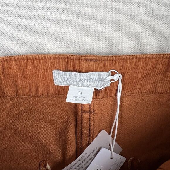 Outerknown Lou Cord Pants Women’s 24 Faded Cedar Brown High Rise Corduroy - Picture 14 of 16